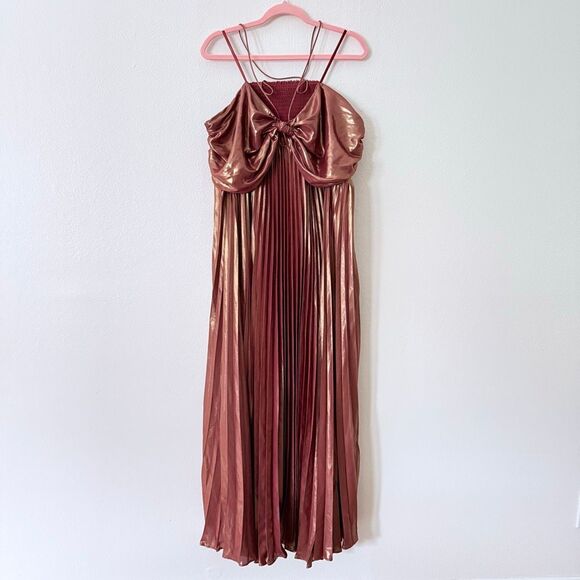Anthropologie Plissé Halter Maxi Dress Women's Size 3X - Picture 2 of 11